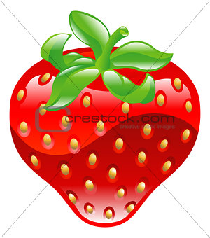 Illustration of shiny strawberry icon
