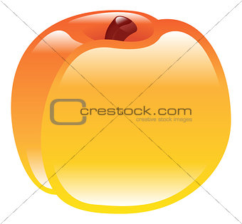 Illustration of shiny peach fruit icon