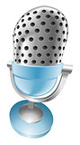 Illustration of shiny blue microphone