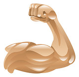 Strong muscle arm icon clipart illustration