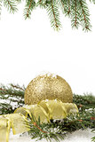 christmas ornament background with fir branches