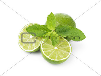 lime with mint leaves
