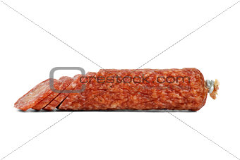 Sliced salami sausage