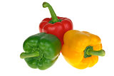 Red, yellow and green bell peppers