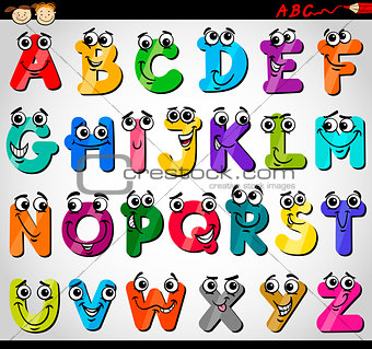 capital letters alphabet cartoon illustration