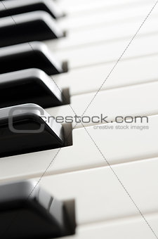 Detail of piano keyboard