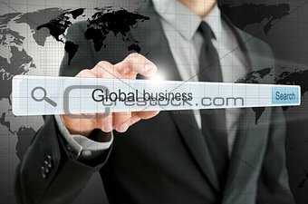 Global business written in search bar