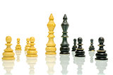 Old black and white chess figures