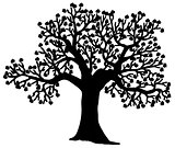 Shaped silhouette of tree