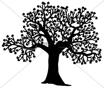 Shaped silhouette of tree