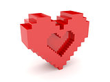 3D heart. Heart symbol cutout inside.