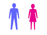 Symbols of male and female pink and blue.