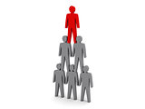 Human pyramid. Team hierarchy. Company boss.