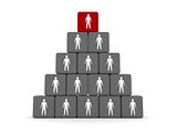 Concept of hierarchy. Leader at the top.