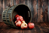  Red Apples on Wood Grunge  Background