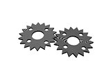 Two original gears made of wood