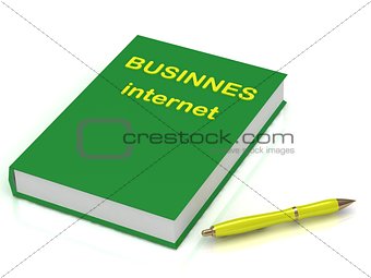 Green book of business on the Internet and pen 