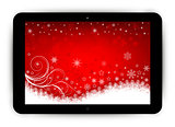 Tablet with Christmas background