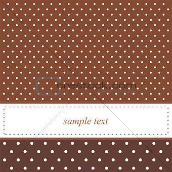 Brown vector background with white polka dots - card or invitation.