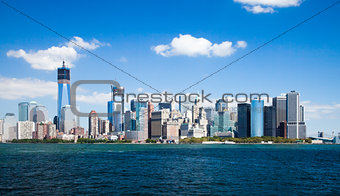 The New York City Downtown w the Freedom tower