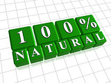 100 percent natural in 3d green cubes