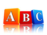 abc letters in color cubes