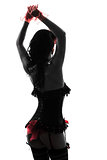 rear view woman stripper showgirl  silhouette