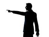 one business man pointing silhouette