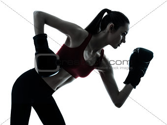 beautiful woman exercising boxe