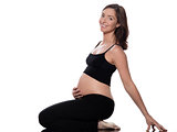 Pregnant Woman Sit Cheerful