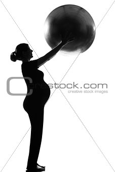 pregnant woman fitness ball workout pilates