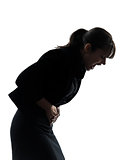 woman stomach pain cramp silhouette