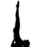 woman salamba sarvangasana Shoulder Stand yoga pose