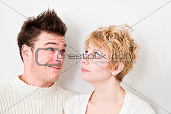 Young Couple looking at each other. 