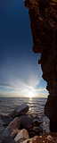 Vertical Panorama (sunset and cliff) 