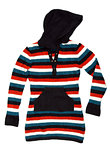 warm striped ladies jacket with hood