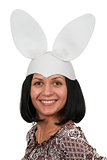 Woman with rabbit ears