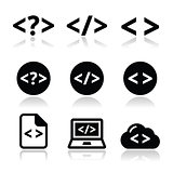 Progrmming code vector icons set