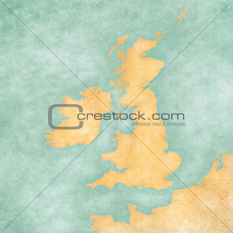 Map of British Isles - Blank Map (Vintage Series)