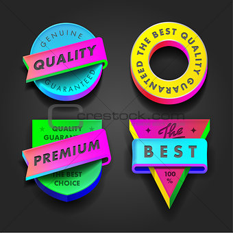 Premium quality multicolored labels, vector Eps10 image.