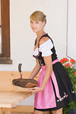 Bavarian woman in a dirndl