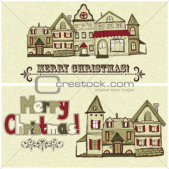 2 vector Christmas Postcards
