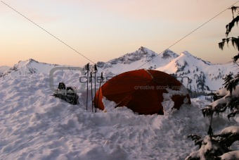 Morning Tent On Mt Rainier