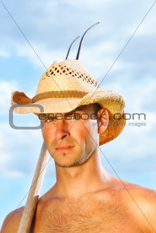 Closeup of man with hat