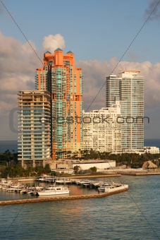 Luxury waterfront apartment building