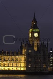 London - parliament, waterfront big ben