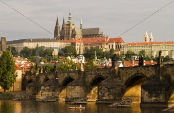 Prague Castle With Bridge
