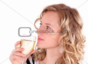 Beautiful girl with champagne