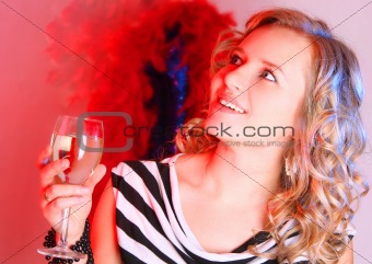 Beautiful girl with champagne