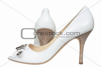 Celebratory female white shoes